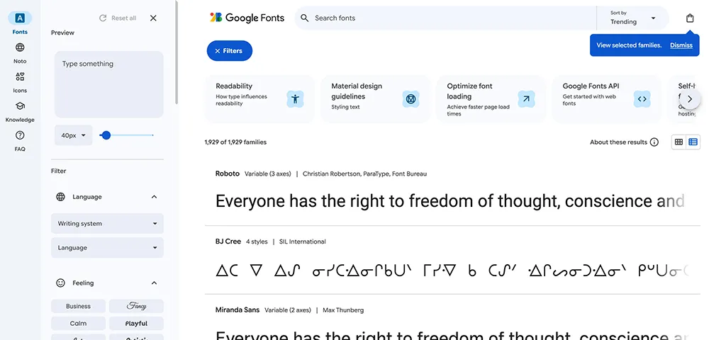 Google Fonts